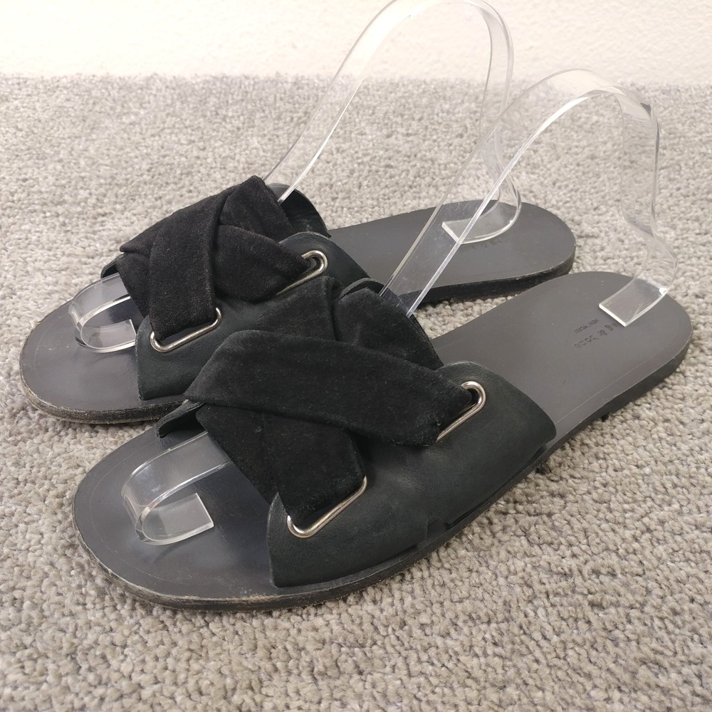 Rag & Bone New York Nora Sandals Womens Size 39.5 EU Slip On Shoes Flats Black